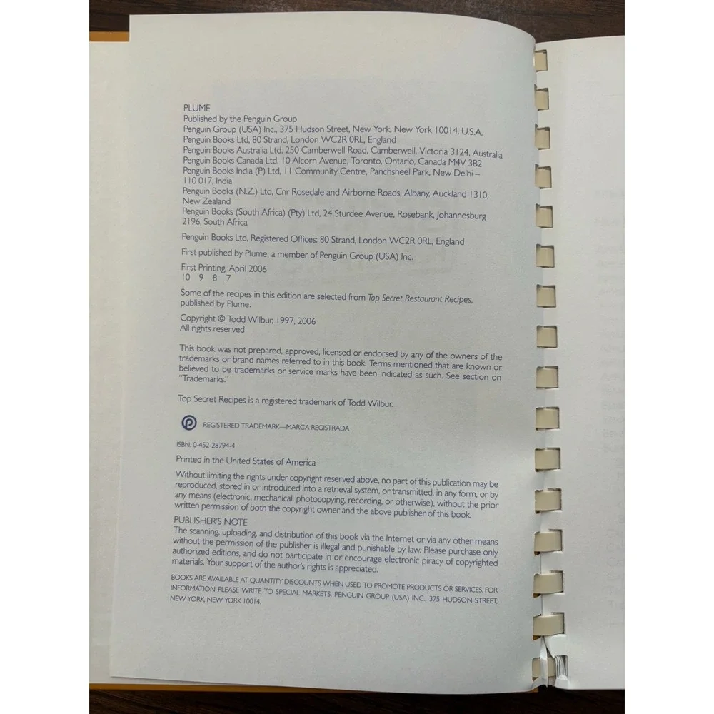 Top Secret Recipes Super Secret Restaurant Collection Todd Wilbur Cookbook